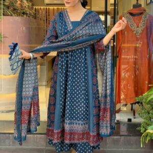 Women viscose Rayon kurta palazzo Dupatta set