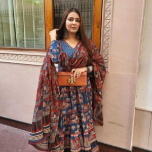 Women cotton blend kurta pant Dupatta set