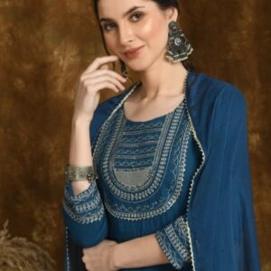 Women viscose Rayon kurta pant Dupatta set