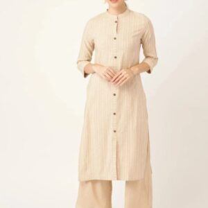 Women cotton blend kurta palazzo set