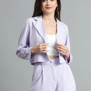 Women Self design single breasted casual Blazer