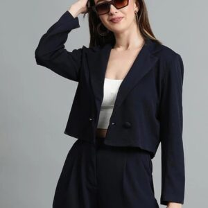 Women Solid single breasted casual Blazer
