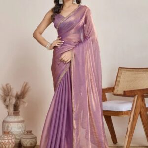 Embellished bollywood tissue  silk blend saree