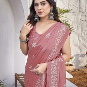 Floral print bollywood tusar silkk saree