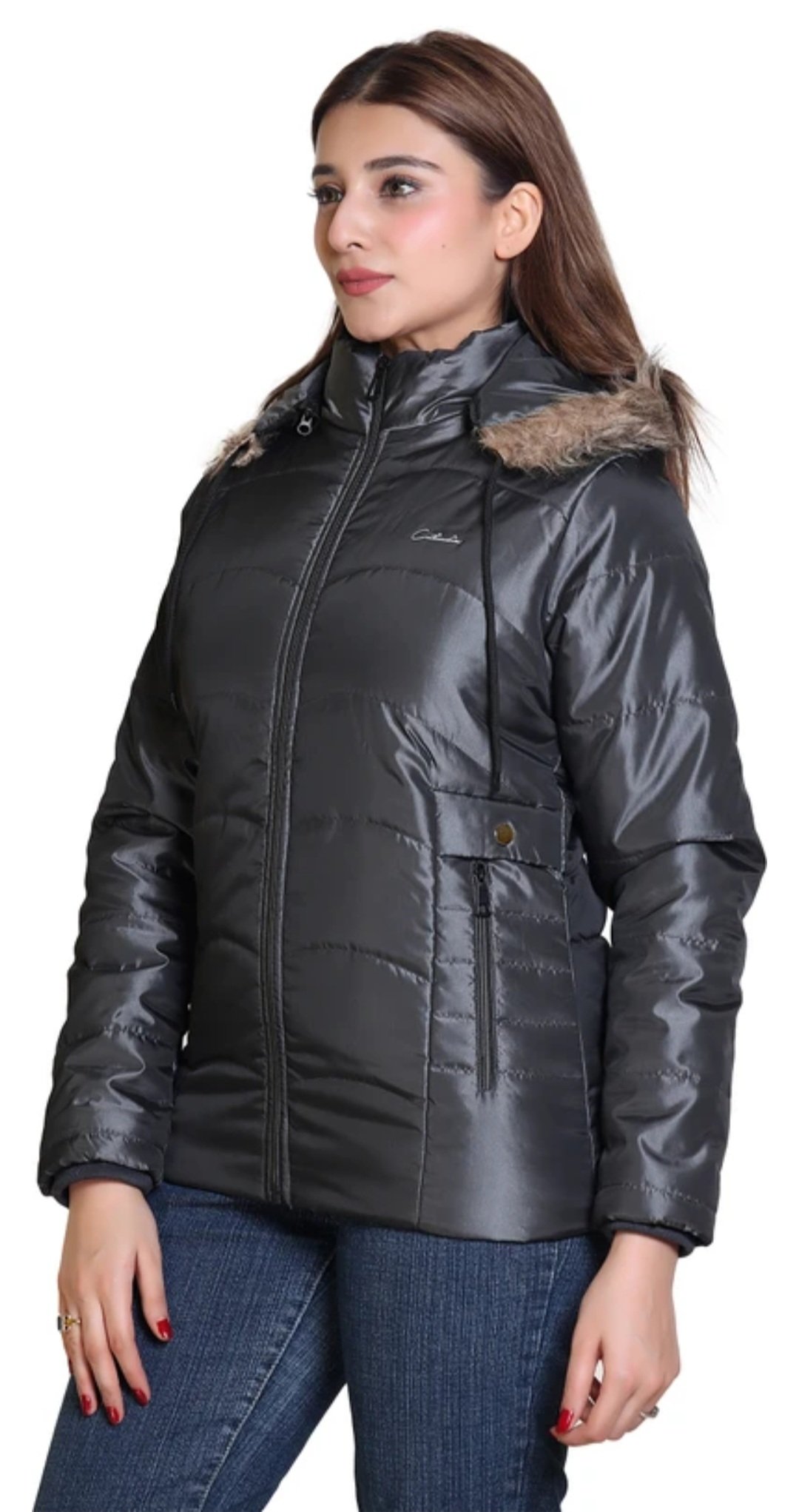 Women Solid parka jacket - Image 3