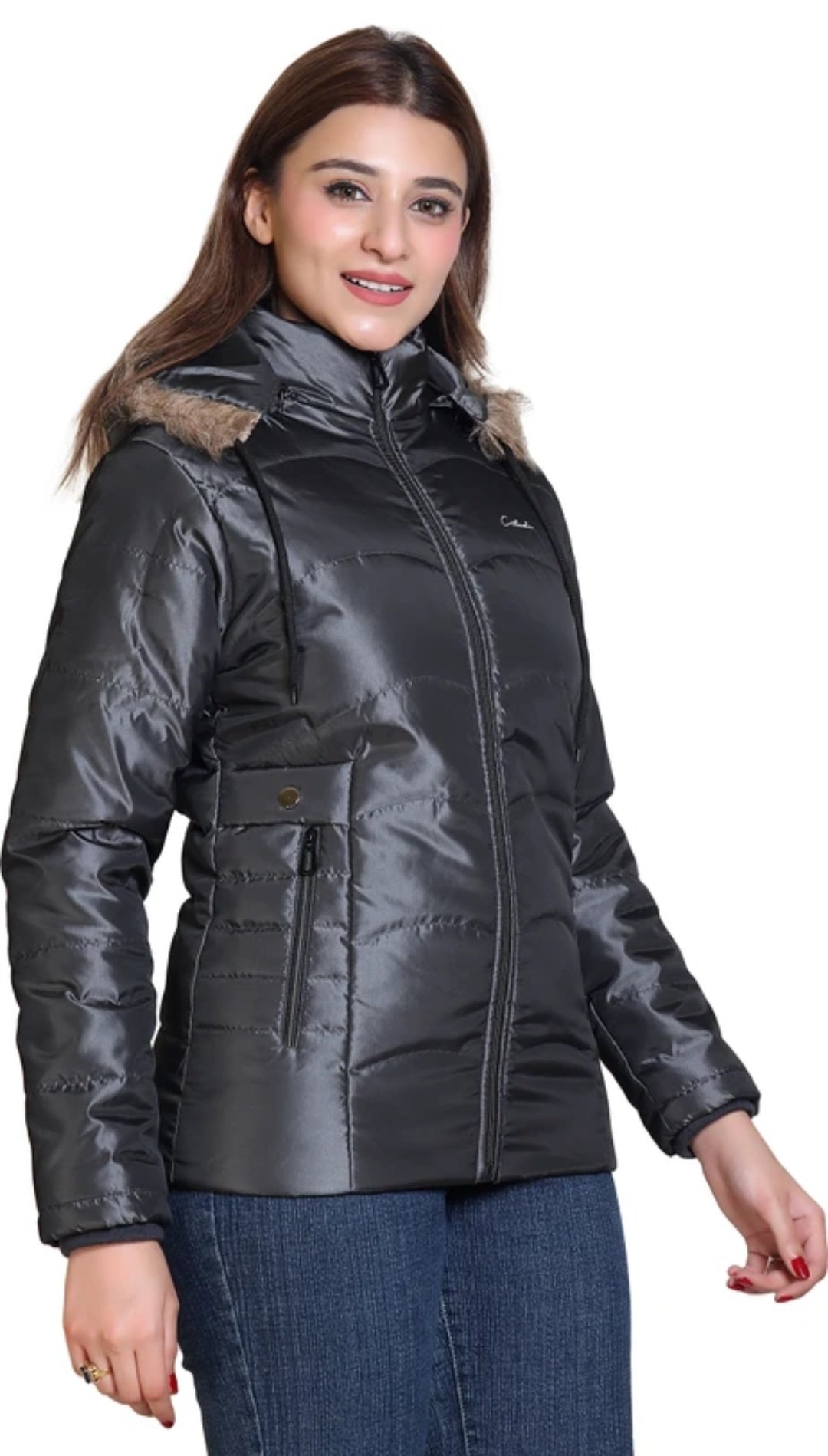 Women Solid parka jacket - Image 4