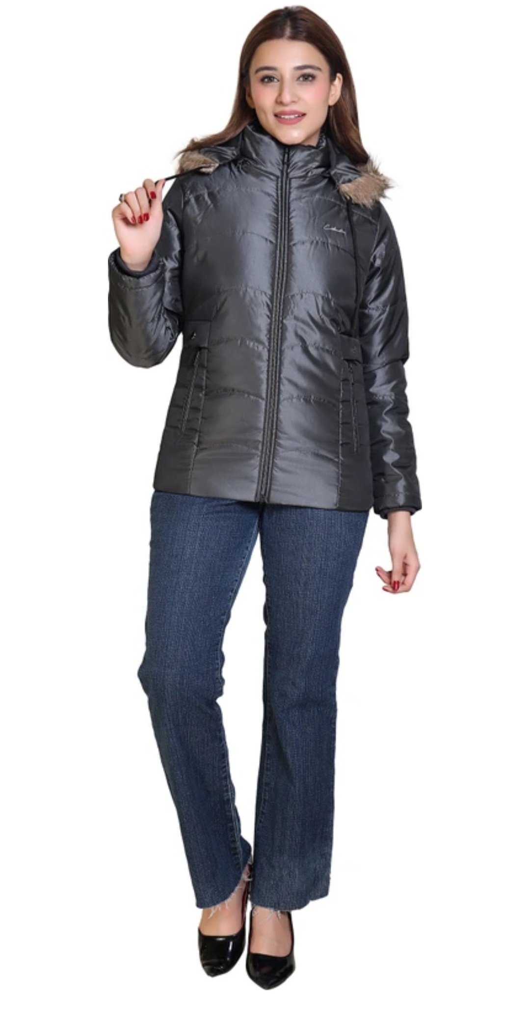 Women Solid parka jacket - Image 5