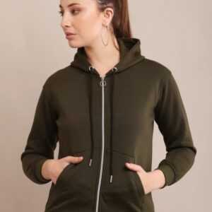 Women Solid fleece jacket