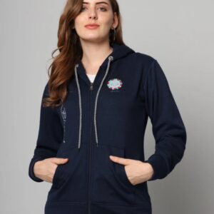 Women printed Hooded neck multicolor sweater