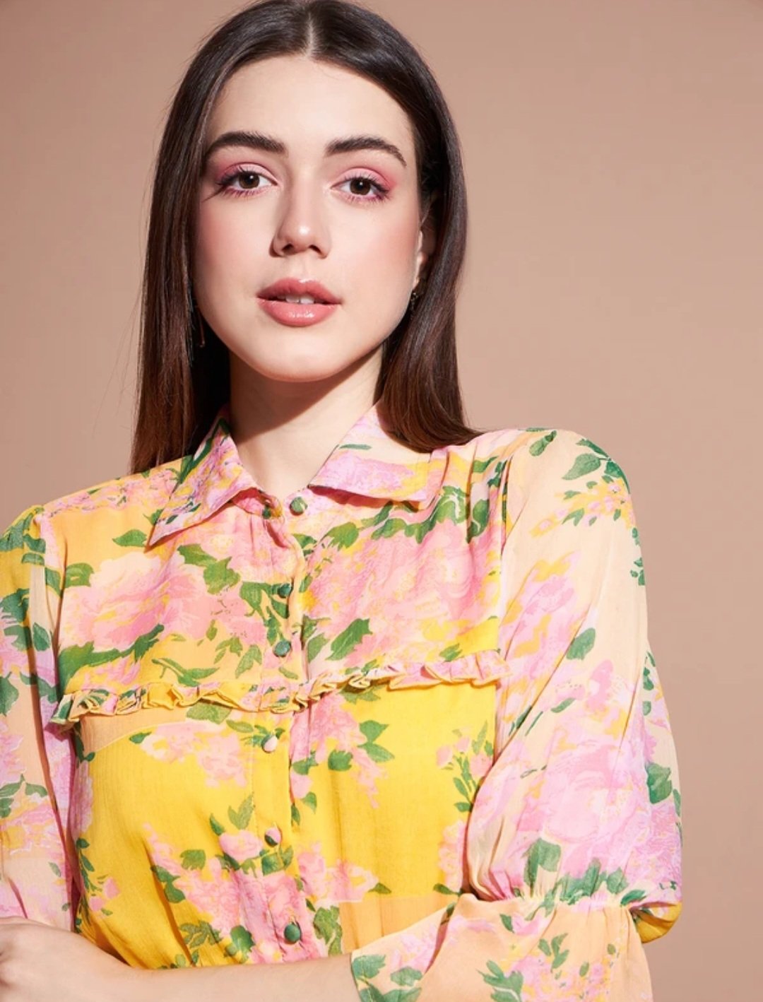 Women A line yellow maxi/full length drees - Image 4