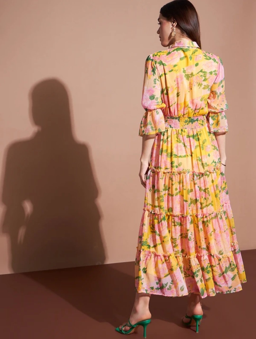 Women A line yellow maxi/full length drees - Image 5