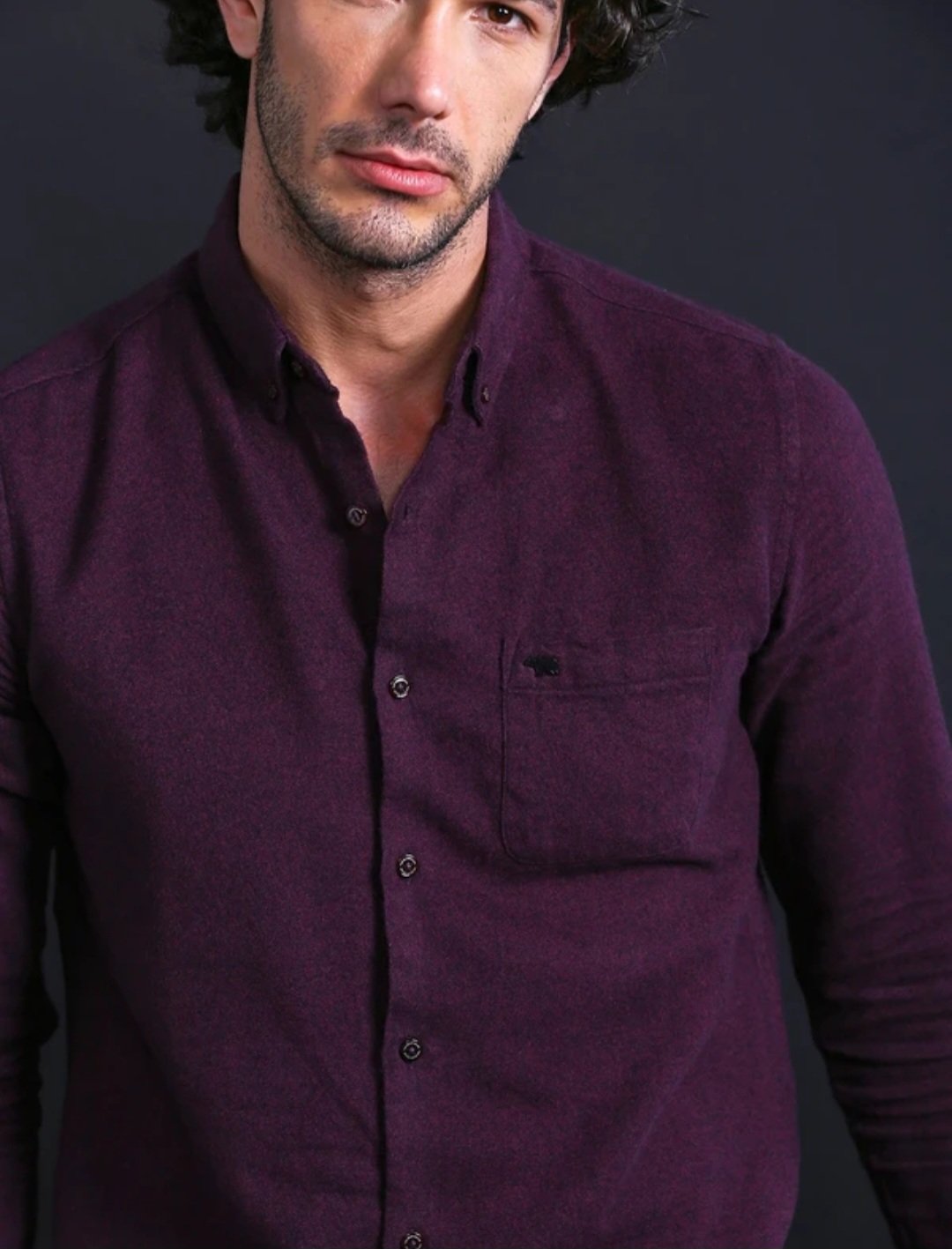 Men slim fit Solid button down collar casual shirt - Image 3