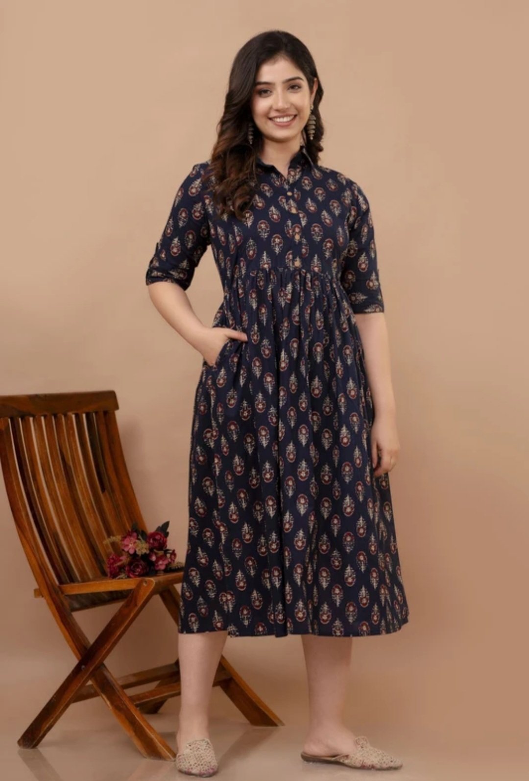 Women printed viscose Rayon Anarkali kurta - Image 6