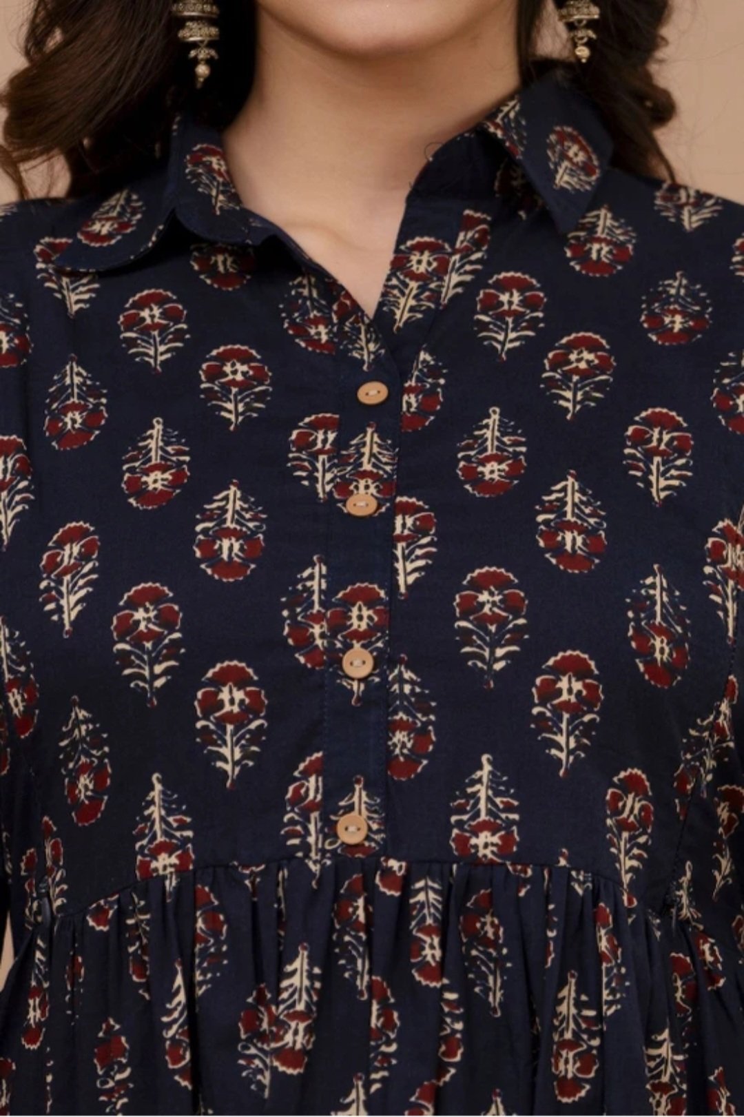 Women printed viscose Rayon Anarkali kurta - Image 3