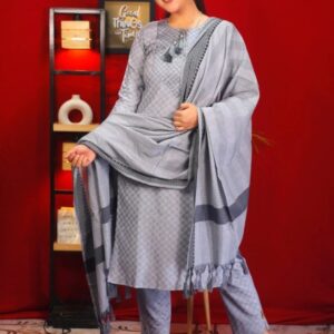 Women cotton blend kurti pant Dupatta set