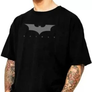 Men Printed cotton blend black T shirt