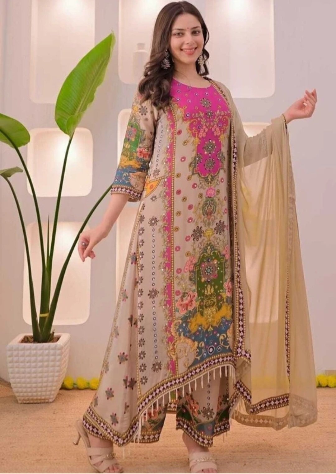 Women muslim kurti palazzo Dupatta set - Image 6