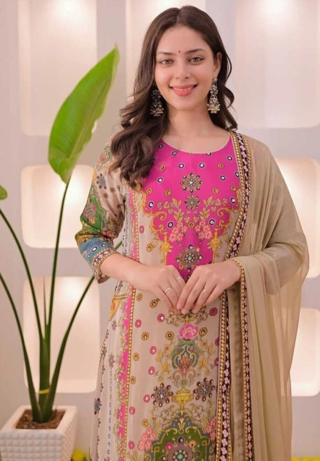 Women muslim kurti palazzo Dupatta set - Image 3