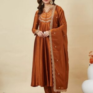 Women silk blend kurta pant Dupatta set
