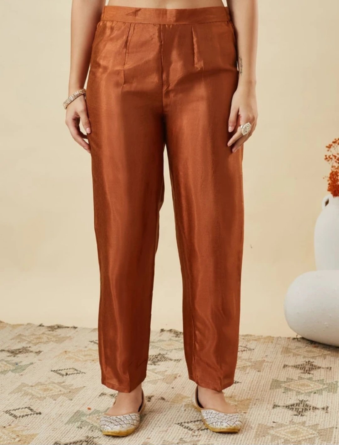 Women silk blend kurta pant Dupatta set - Image 5