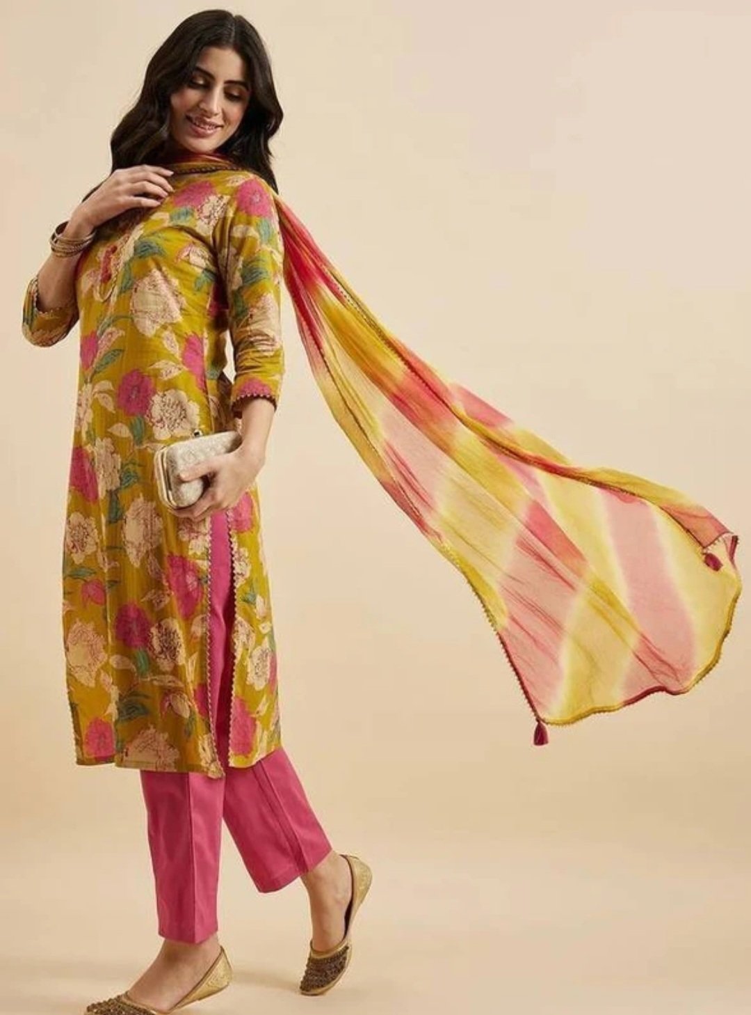 Women viscose Rayon kurta pant Dupatta set - Image 5