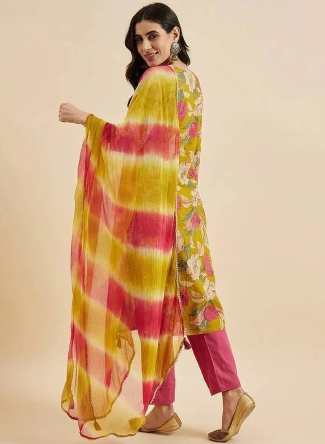 Women viscose Rayon kurta pant Dupatta set - Image 2