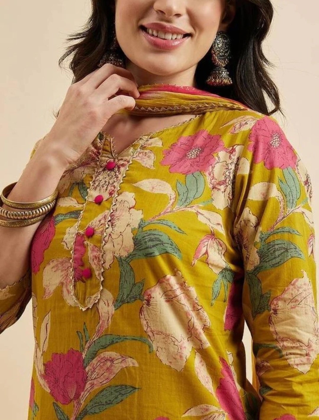 Women viscose Rayon kurta pant Dupatta set - Image 3
