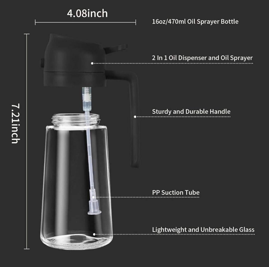 Misamo Enterprise Glass oil Sprayer and Dispenser Bottle - Image 3